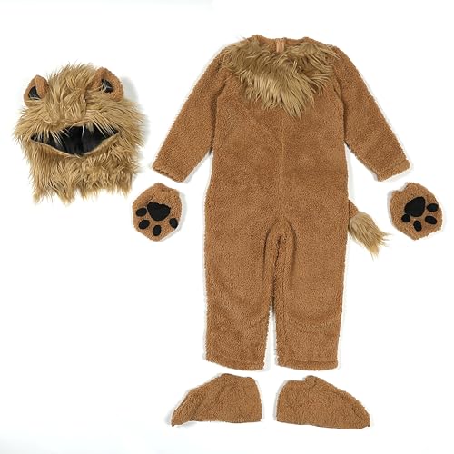 Kosgraiy Kid Lion Costume,Christmas Lion Onesie Boy And Girl,Animal Onepiece Outfit Halloween,Animal Onesie Christmas Costume,M,6-8Years by Kosgraiy - Image 5