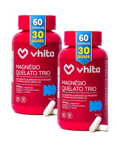Magnésio Dimalato Quelato e Magnésio Bisglicinato com Vitamina B6 300mg - Promove Relaxamento e Equi