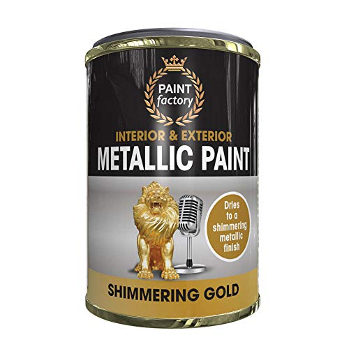 Paint Factory Metallic Paint Shimmering Gold 300ml, Sutiable for exterior and interior use on metal, wood and concrete