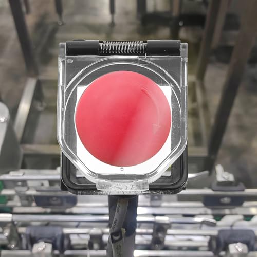 Protector para botón de arranque industrial transparente con resorte y adhesivo 38x34mm 7
