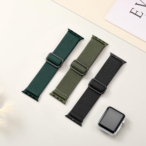 Image of DaQin 3 Pack Stretchy Solo Loop Compatible with Apple Watch Bands Men Women