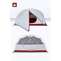 MC テント 2人用 アウトドア 二重層 PU3000mm コンパクト 超軽量 4シーズン キャンプ ハイキング 登山用 防災 組立簡単 (レッドグレー) ...