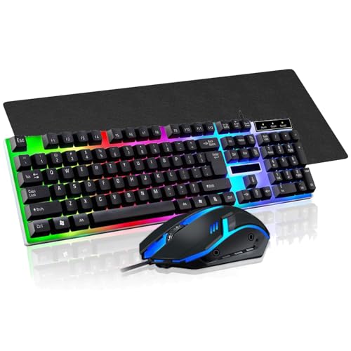 Kit de Teclado y Mouse,Teclado Gamer con Cable con...