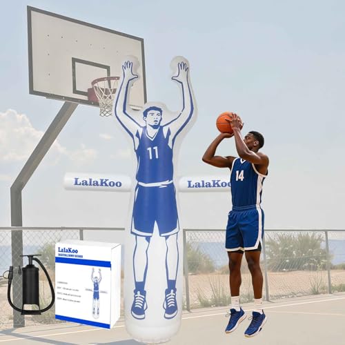 LalaKoo Inflatable Basketball Dummy Defender Tumbler Big Size 7.6FT Huge Basketball Training Mannequin Lax Training Aid for Practicing with Air Pump Aid Easy for Movement