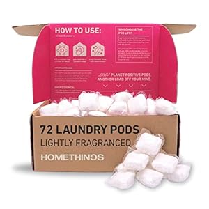 Homethings, Laundry, 72 Eco Washing Pods, Lightly Fragranced, 100% Biodegradable Washing Capsules for Clothes, Kind to…