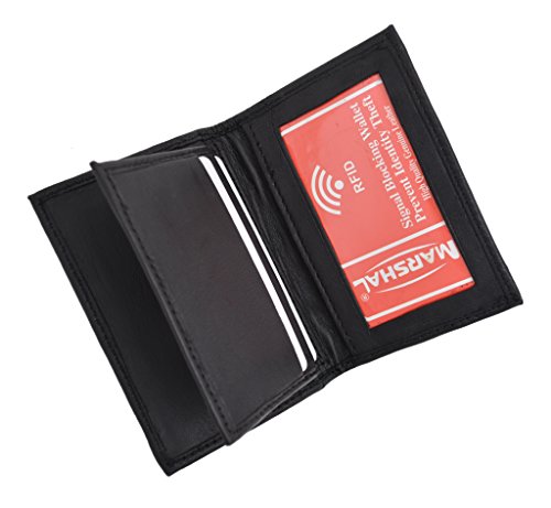 Men's RFID blocking soft premium leather center flap credit card id holder bifold wallet4