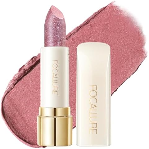 FOCALLURE Moisturizing Shiny Lipstick,Pearl Shimmery Finish,Hydrating Tinted Lip Balm with Creamy Texture,Long Lasting High Pigmented Lip Stain,Sweet Karma Cover