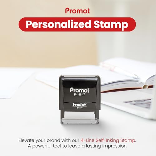 Promot Self Inking Custom Stamp - Up to 4 Lines of Personalized Text, Customized Address Stamp with Easy to Change Ink Cartridge (Medium) - Image 3