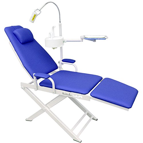NSKI Portable Folding Chair Mobile Unit+5W LED Surgical Light Lamp+Waste Basin+Water System Supply (4H,Color Random)