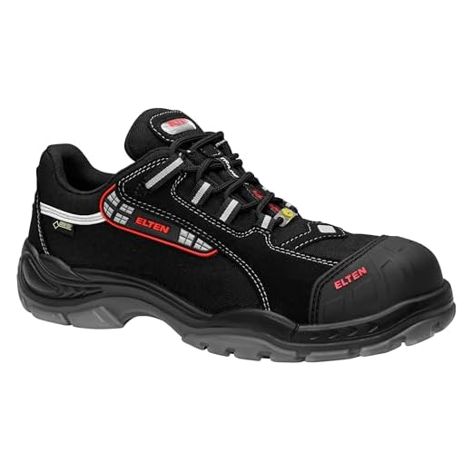 Furuian Sicherheitsschuhe Herren Damen Leicht Arbeitsschuhe Herren sportlich Atmungsaktiv Sneakers mit Stahlkappe rutschfest Fitness Turnschuhe (43EU,Schwarz) 7 ELTEN Sicherheitsschuhe SENEX Pro GTX ESD S3, Herren, Textil, Kunststoffkappe (leichter als Stahlkappe), leicht, sportlich, Schwarz/Rot, Größe: 43