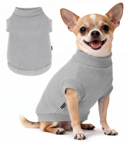 Image of 1 Pack Dog Shirt for Small Supplies Functional Waffle Dog Clothes Warm Soft Sweatshirt Outfit for Dogs Cats Pet Apparel