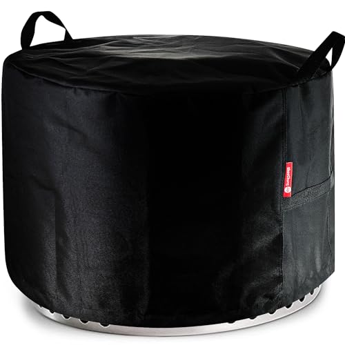 SheeChung Fire Pit Cover for Solo Stove Bonfire Outdoor Smokeless Firepit-Small Round Waterproof 600D Polyester Shelter Air Vent Anti-UV&Tear Resistant-Fits for 16-22 Gas Fire Pit Table (22Dx16H)