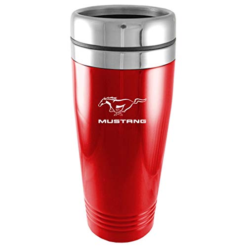 Mustang Travel Mug Travel Coffee Mug Cup Stainless Steel Tea Mug Thermo - Red