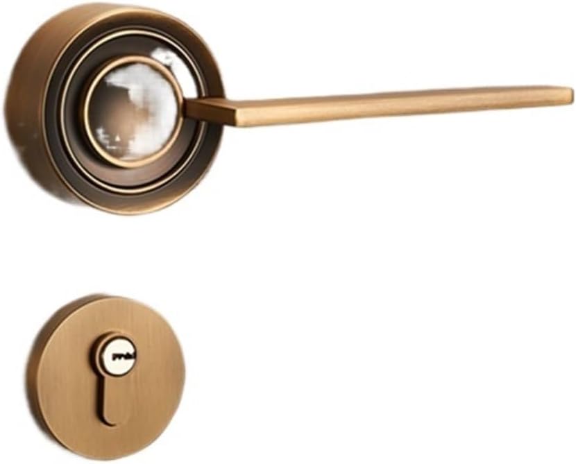 Wooden Door Lock Indoor Bedroom Silent Style Modern Simple Magnetic Room Door Lock Split Lock zinc Alloy Door Handle(B Black Silent 35-50mm)