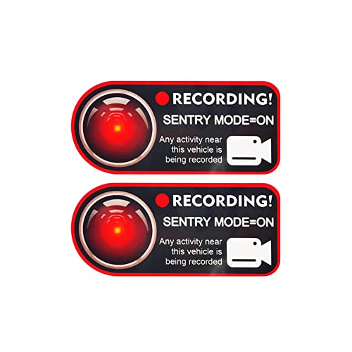 LIMBQS Model 3 Sentry Mode Statischer Aufkleber für Tesla Model 3 S X Y Auto Kamera Rekord Fenster Aufkleber Paste Ohne Spur (2 Stück Rot)