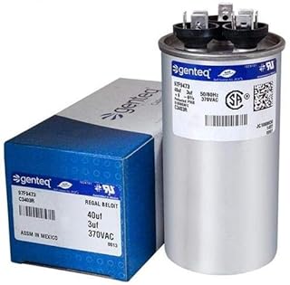 97F9473-40 + 3 uf MFD 370 Volt VAC - Genteq Round Dual Run Capacitor Upgrade