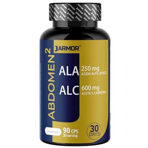Abdomen Integratore Brucia Grassi 90 Capsule - Acetil L Carnitina 600mg e Acido Alfa Lipoico 250mg - Pancia Piatta e Metabolismo Donna