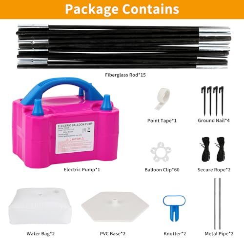 RUBFAC Balloon Arch Kit and Balloon Pump, 10Ft Wide Adjustable Balloon Arch Stand for Floor Frame with Electric Pump Bases Balloon Accessories for Birthday Party Baby Shower Festival Decorations - Image 5