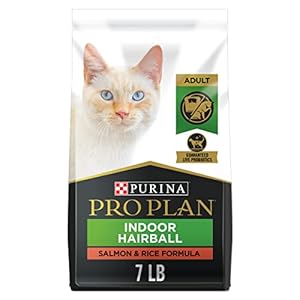 Purina Pro Plan Hairball Management, Indoor Cat Food, Salmon and Rice Formula – 7 lb. Bag