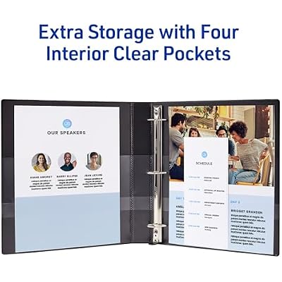 Avery Heavy-Duty View 3 Ring Binder, 1 One Touch EZD Rings, 275-Sheet Capacity, 1.4 Inch Wide Spine, Great for Home, School Supplies, Office, or Organization Needs, 1 White Binder (79199)