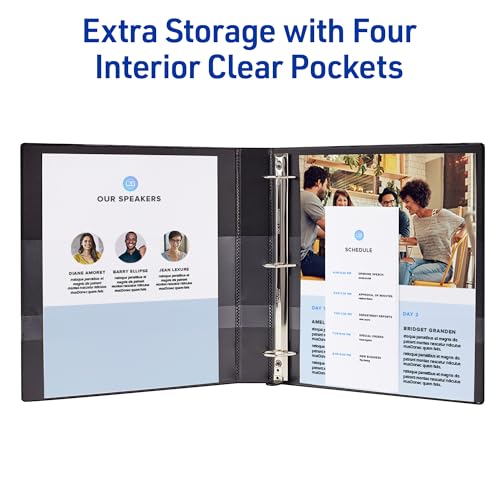 avery heavy-duty view 3 ring binder 134 one touch ezd rings 275-sheet capacity 14 inch wide spine great for home school supplies office or organization needs 1 white binder 79199