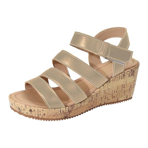 Genérico Sandalias De Cuña Con Plataforma Y Puntera Abierta Para Mujer Retro Sandalias Mujer Verano Cuña Redondas Cerradas Urbano Zapatos De Boda