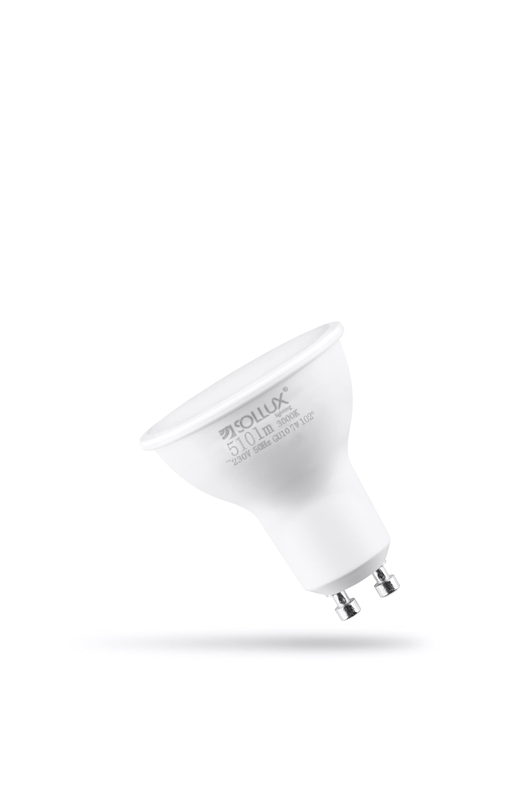 Sollux LED Light Bulb for Daily Use Home Office Solution Universal Size Perfect and Powerful Lighting for Any Thread GU10 3000K 6W 620lm Size 5x5x5.7