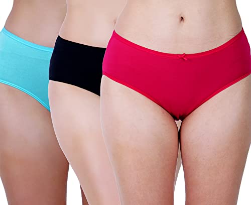 Image of Ladyland Pack of 3 Women Antibacterial Soft Hipster Panty for Regular Uses, Made of 100% Cotton, Grip Fit, All Over Printed Comfortable Panties for Girls, Ladies