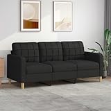 Couleur : noir Générique Canapé à 3 Places Noir 180 cm Tissu, Meubles, Canapés, Noir, (Poids 28.8KG)-9103