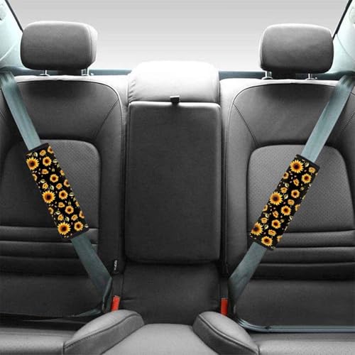 Image of AFPANQZ Sunflowers Pattern Seat Belt Pad Cover for Women Adults Kids Safety Seatbelt Pad Cushion Adjustable Comfortable Driving Schoolbag Straps Pads