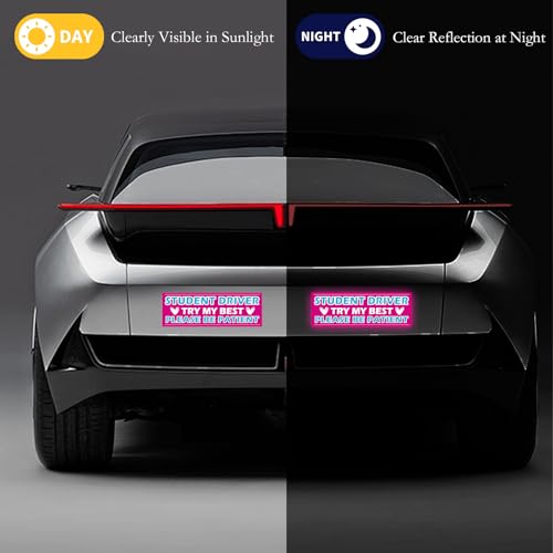Image of 5Pcs Magnetic Car Stickers, Magnetic New Driver Stickers Removable Novice Driver Accessories Safety Sign Car Student Driver Assistance Tools, Student Driver Magnet for Car Accessories Bumper