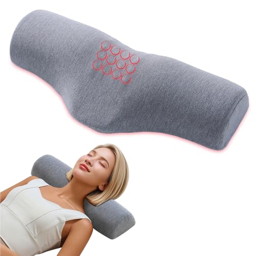Tatqilo Neck Pillow for Neck Pain, Memory Foam Pillow with Massage Point Design for Neck Shoulder Pain Sleeping, Ergonomic Necks Support Pillow for Side/Back Sleepers (Light Gray)