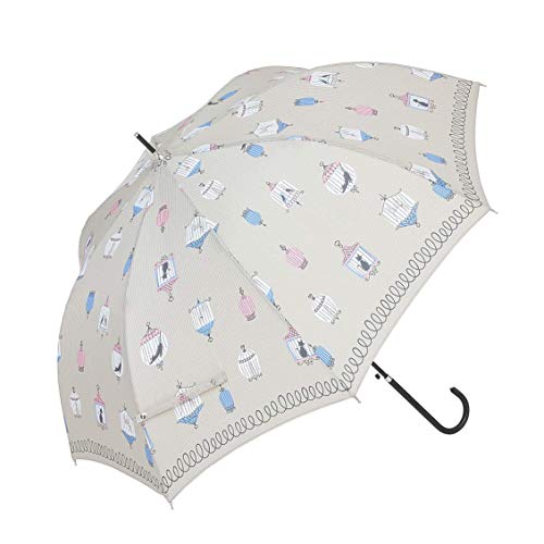 傘 レディース 長傘 晴雨兼用 おしゃれ ジャンプ傘 UVカット率96%以上 日傘 雨傘 【LIEBEN-0420】 ケージ柄カーキ系
