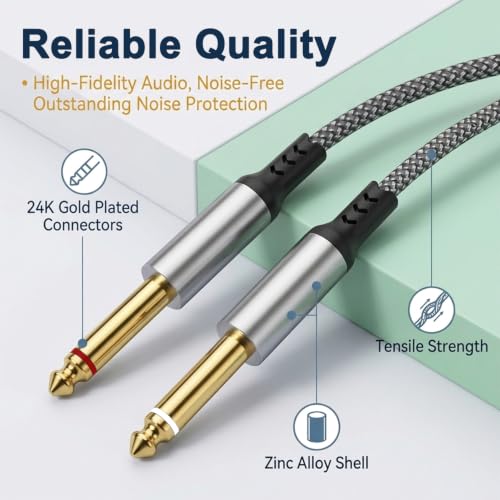 Image of Verilux Multi Lighting to Dual 6.35mm 1 /4 inch TS Mono Stereo Y-Cable Splitter | 3 in 1 to Dual 1 /4-inch Audio Cable Compatible for Smartphones, Computers, Phones /Pads Amplifiers, Speakers, Headphones