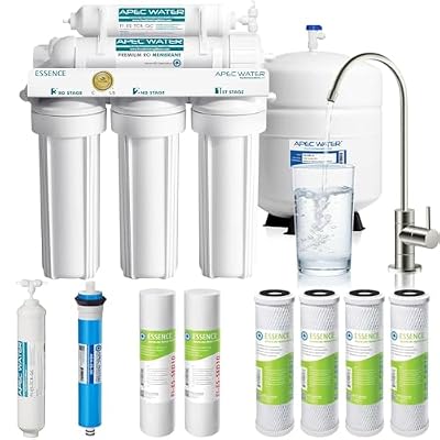 APEC Water Systems ROES-50 Essence Series Top Tier 5-Stage WQA Certified Ultra Safe Reverse Osmosis Drinking Water Filter System with Extra High Capacity Pre-Filter Set Stage 1-3
