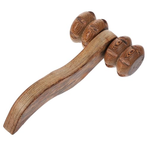 SAFIGLE Palos De Masaje De Madera Martillos De Masaje Martillo Redondo Doble De Madera Rodillo Muscular Masajeador De Estiramiento Muscular De Madera Masajeador De Mano De Madera Wengué