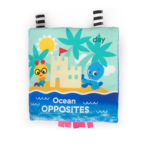Image of Baby Einstein Ocean Explorers Ocean Opposites Soft Activity Book, Sensory Cloth Book with Textures & Mirror, 0-36 Months