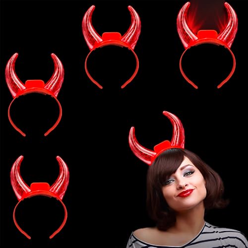 Cornes de diable lumineuses lot de 4 pour s'amuser en famille