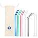 Reusable Silicone Drinking Straws - 12 Pieces Drinking Straws & Metal Stainless Steel Straws Bundle - 30oz and 20oz tumblers compatible Extra Long for Yeti/Rtic/Ozark by PINE KITCHEN CO (Pastel)