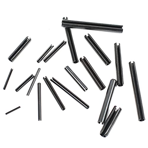 450 Stück Hohl Federstifte, Geschlitzte Hohlsplinte aus Edelstahl, Spannstifte Sortimentskasten, Versammlung der Metallbeschläge Spannstifte (Schwarz, ø 2,0-10mm)