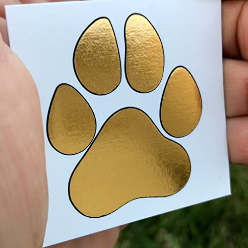 Gold Paw Print Temporary Tattoos | 20 Pack) | Skin Safe | Made In The Usa | Removable #TOP1
