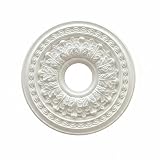 KQFCAZRE Rosone Floreale Ornato Rosone Plafoniera Bianco Placca Lampadario, 030 Carved 34CM