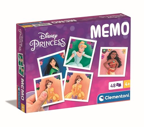 Clementoni Memory Pocket Disney Princess - Memoryspiel für Kinder ab 4 Jahren - Memo Spiel fürs Gedächtnis mit 48 Karten - Ideal als Reisespiel 18311
