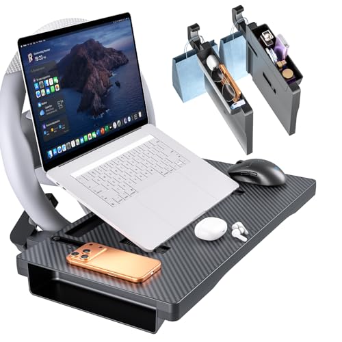 Image of 2-in-1 Car Steering Wheel Tray with Built-in Seat Gap Organizer