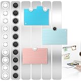 Staranry Magnettafel Selbstklebend, 6 St&uuml;ck Pinnwand Magnetisch, 30x3 cm Memotafel Selbstklebend us Edelstahl mit 20 St&uuml;ck Starke Magnetleisten f&uuml;r B&uuml;ro Fotos Namensschilder Papiere (6PCS)