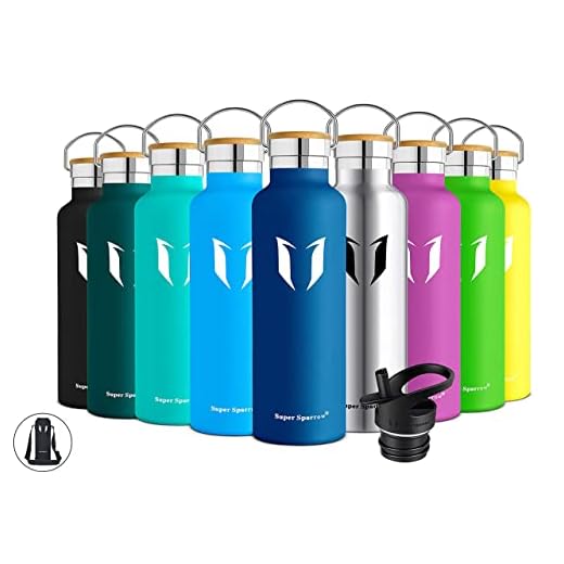 Super Sparrow Botella Agua Acero Inoxidable - Botella Agua Niños - 1L - Botella Termica Boca Estándar - Sin BPA, para Niños & Adultos, Deporte, Oficina, Yoga, Ciclismo