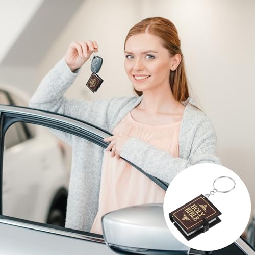 LOGOFUN 16 peças mini chaveiro bíblico pequeno anel chave bíblia minitura livro bíblico chaveiro par