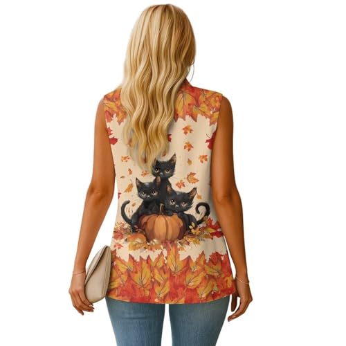 Sleeveless Vest Blazer for Women V Neck Button Down Suit Jacket Waistcoat Casual Work Suit Vests Tops with Pockets3