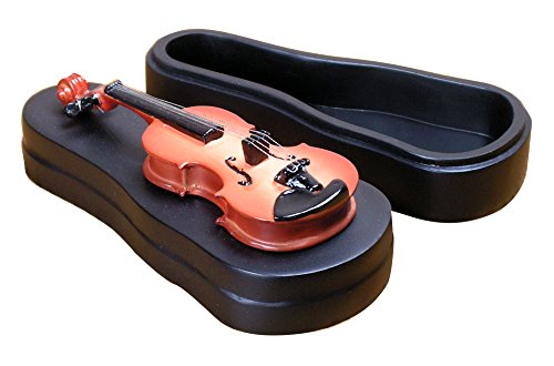 Violin Jewelry Holder - Violin Is Attached To The Top Of The Box Gift For A Violinist Or Musician Gift Velvet Trimmed #TOP1