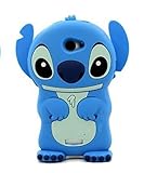 3D Blue Stitch & Lilo Soft Silicone Case Cover For Alcatel LG HTC Mobile Cell Phone (Alcatel One Touch Fierce 2 7040T, blue)
